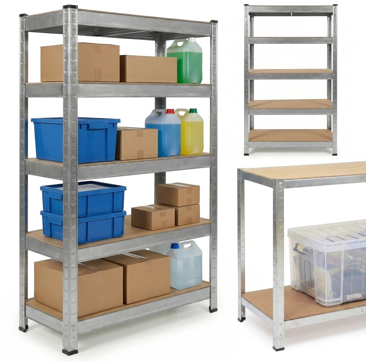 Opbergrek 5 Laags – 875 kg Draagvermogen – 2-in-1 Stellingkast – Verstelbaar – 180 x 90 x 40 cm