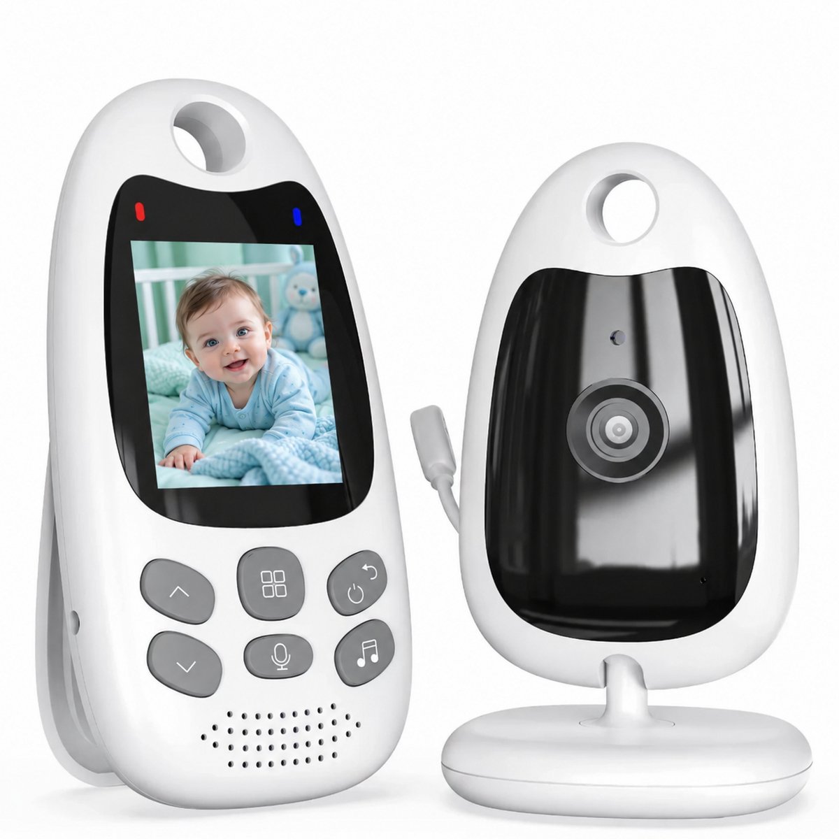 Babyphone - Babyfoon met camera -2,0-inch scherm - Uitbreidbaar tot 2 Baby Camera's - Terugspreekfunctie - Temperatuurbewaking - Slaapliedjes