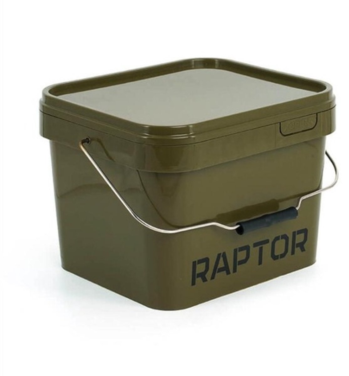 Raptor Emmer 10L - Aasemmer voor Boilies & Pellets - Karpervissen - Kliksluitend Deksel - Olijfgroen
