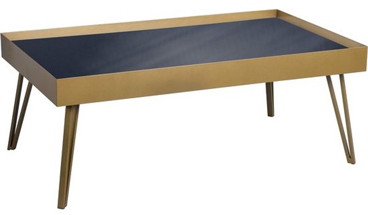 Set van 3 salontafels zwart met gouden accent - Moderne koffietafelset
