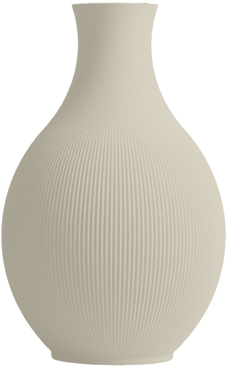 Layvo Lyric Vaas - Crème - 20 cm - droogbloemen vaas - minimalistische vaas - gerecycled plastic