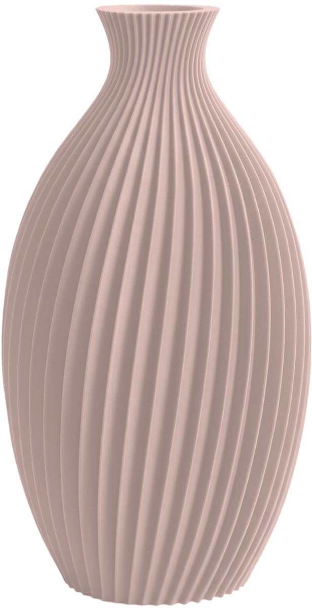 Layvo Junes Vaas - Bloesem - 25 cm - droogbloemen vaas - gegroefde vaas - gerecycled plastic