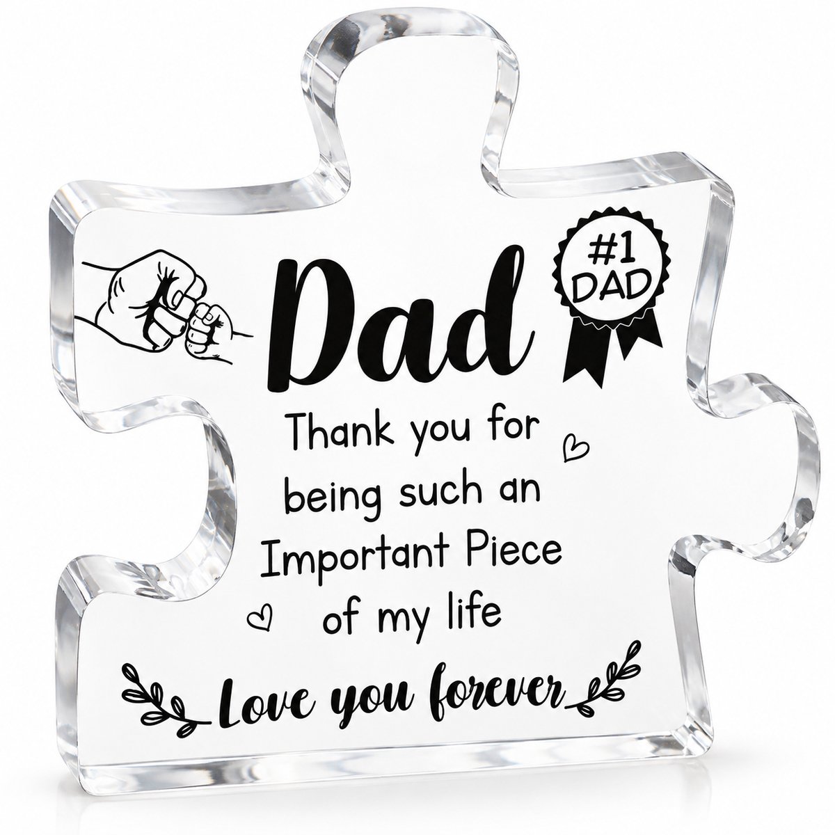 Nina’s Giftshop® Puzzelstuk Papa – Cadeau voor Vader – Vaderdag Cadeau – Papa Cadeau – Liefdevolle Decoratie – Tafeldecoratie – Cadeau voor Man – Verjaardagscadeau – Kerstcadeau