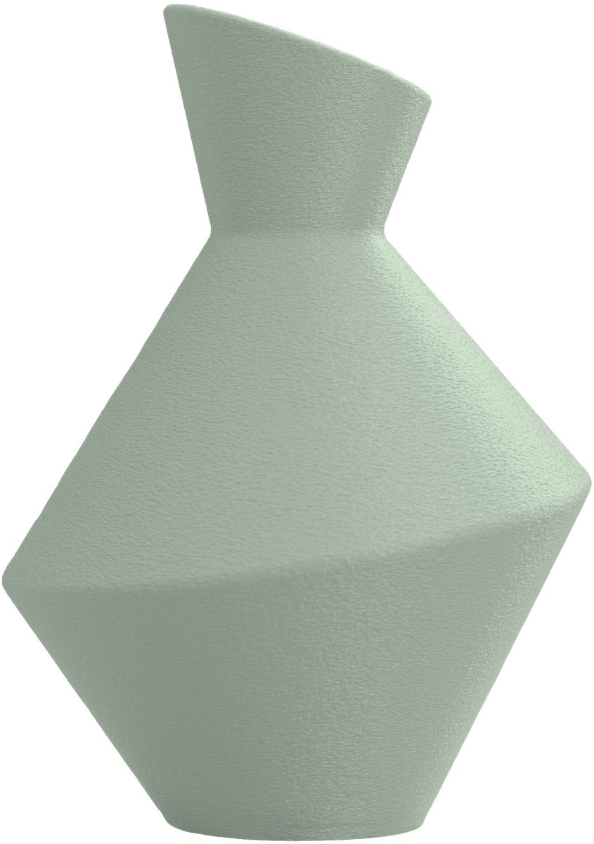 Layvo Daris Vaas - Salie - 20 cm - droogbloemen vaas - geometrische vaas - gerecycled plastic
