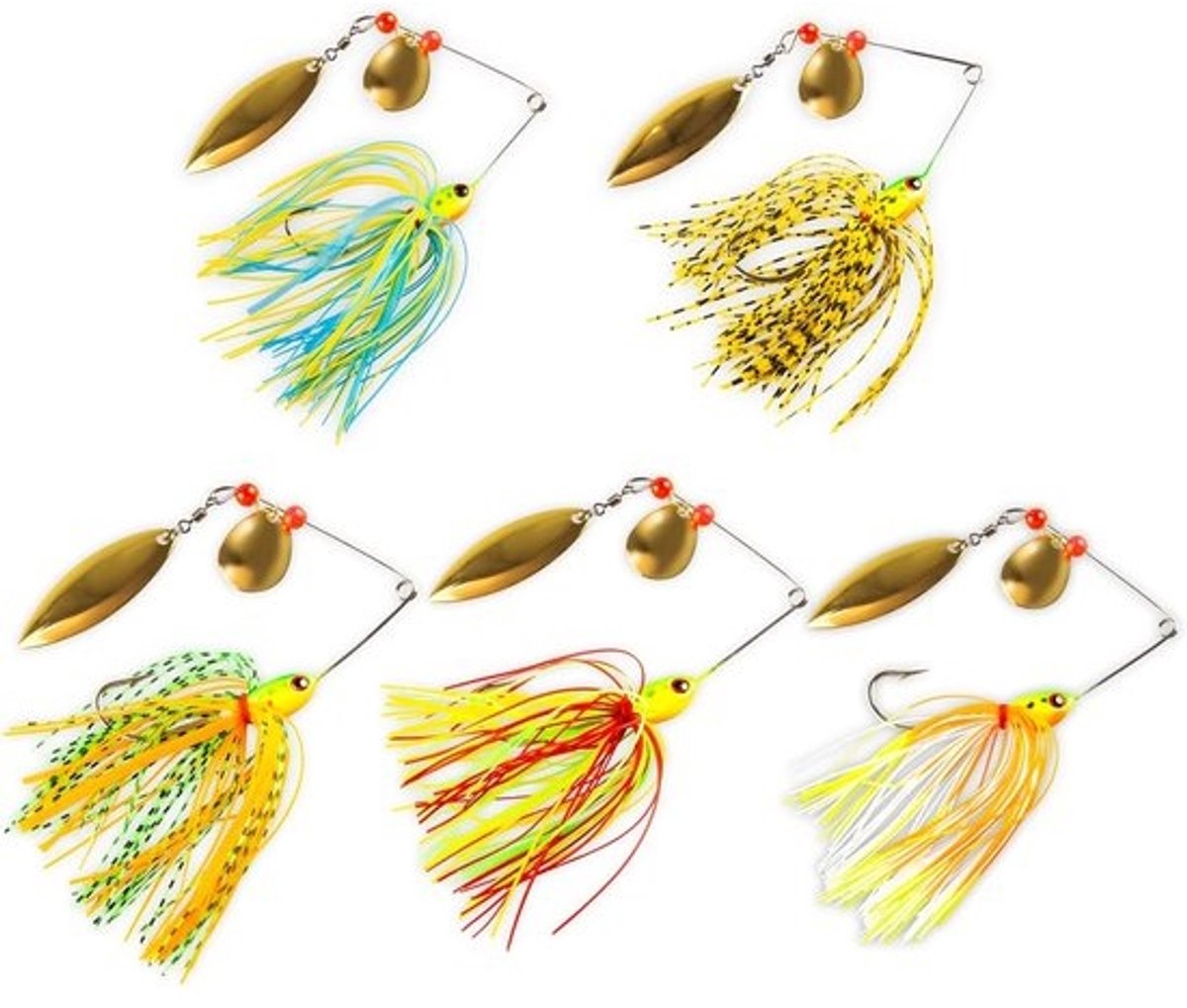Spinnerbait set - Voor snoek, forel en baars - 5 stuks visaas-hengelkit