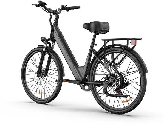 Qekud E26 Elektrische Fiets 26" - E Stadsfiets met Shimano 7 Versnellingen - 250W Motor & 48V 10.4Ah Uitneembare Accu - Schijfremmen & LCD display - Zwart — afbeelding 3