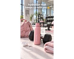 Nutlilush.Co RVS Thermosfles 500 ml – Dubbelwandig Vacuüm Geïsoleerd – 12 Uur Warm en 24 Uur Koud – BPA-vrij – Stijlvol en Modern – Inclusief Reinigingsborstel -Dusty Rose Pink
