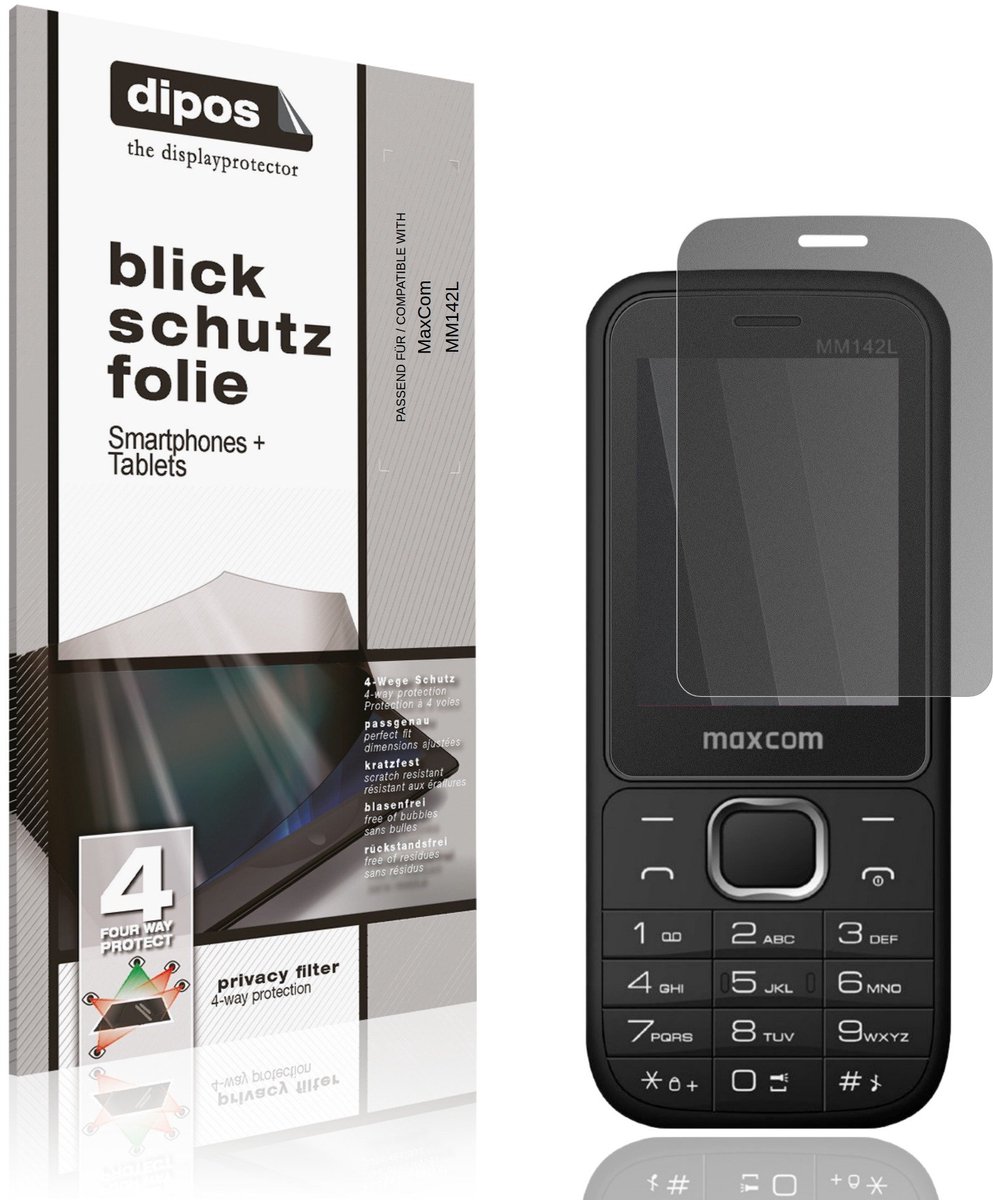 dipos – Matte Privacy Screenprotector geschikt voor MaxCom MM142L | Anti-Spy Beschermfolie