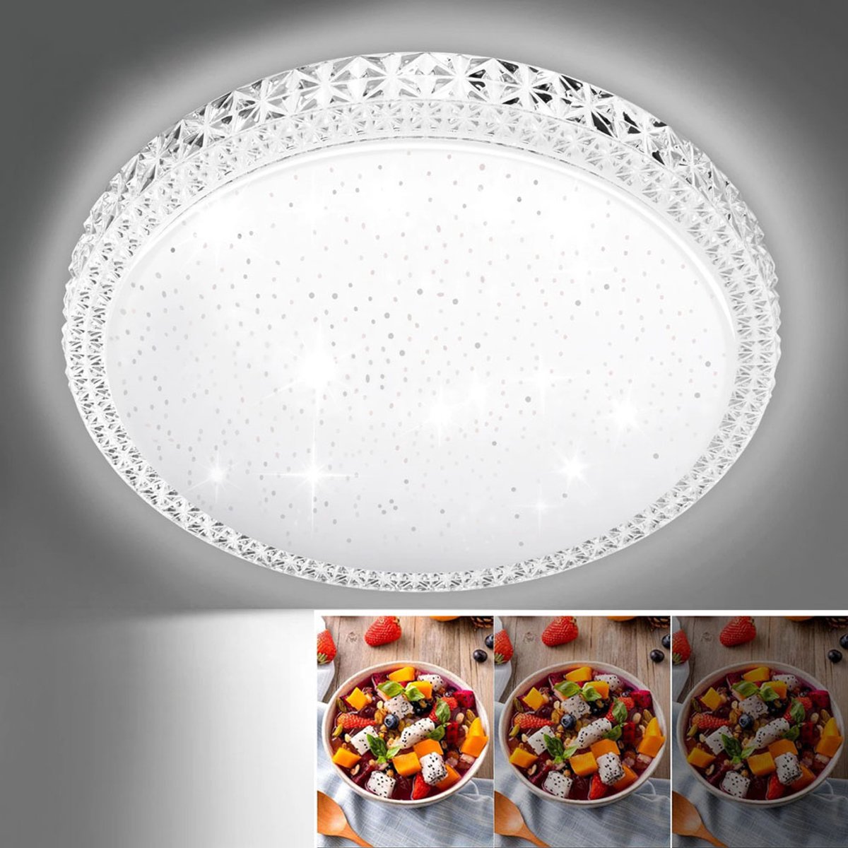 160° Stralingshoek En 20W 6500K Wit – Ronde LED-Plafondlamp Van Acryl En Ijzer – Anti-Verblinding – Voor Woonkamer, Slaapkamer En Kantoor – 35 cm