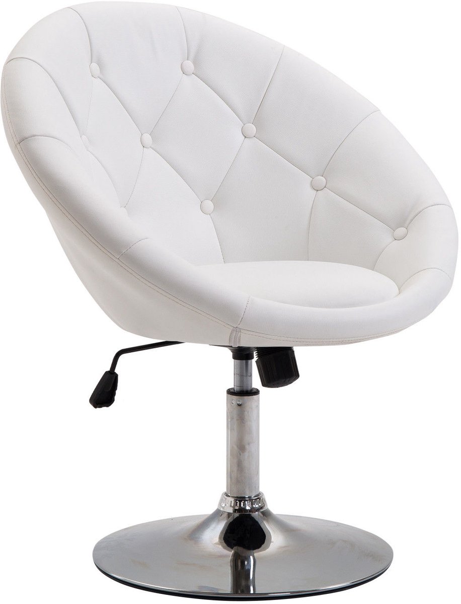 Homona Draaistoel met wippmechaniek - In hoogte verstelbaar - 71 x 59 x 78-90 cm - Wit