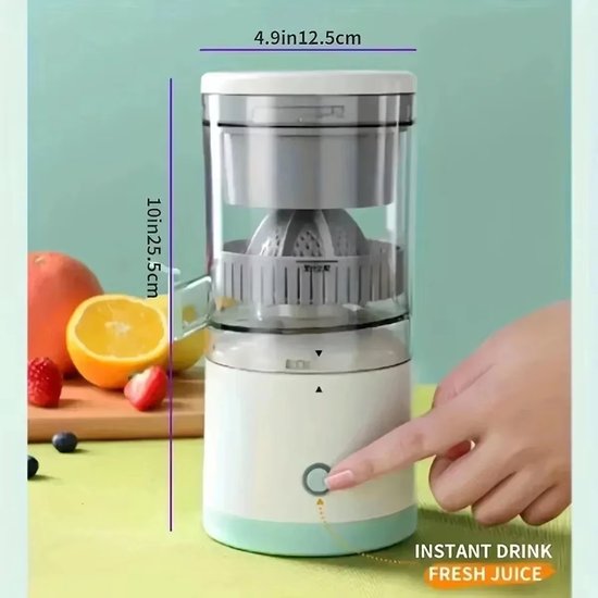 Elektrische Citruspers – USB Oplaadbaar – Sinaasappelpers en Citroenpers – Draagbare Fruitpers – Sapmaker voor de Keuken van rimmo — afbeelding 2