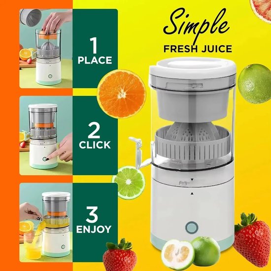 Elektrische Citruspers – USB Oplaadbaar – Sinaasappelpers en Citroenpers – Draagbare Fruitpers – Sapmaker voor de Keuken van rimmo — afbeelding 5