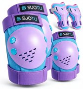 Suotu Skate Beschermset Kinderen - Skate bescherming - Skeeler Beschermset - Paars - S