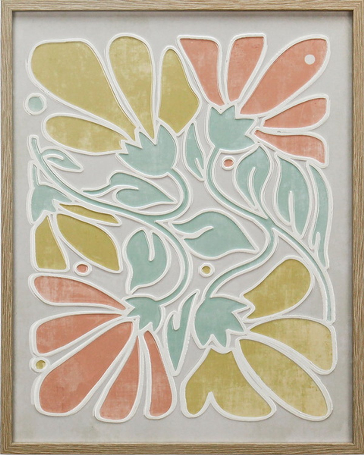 Schilderij floral met resin coating 40x50cm