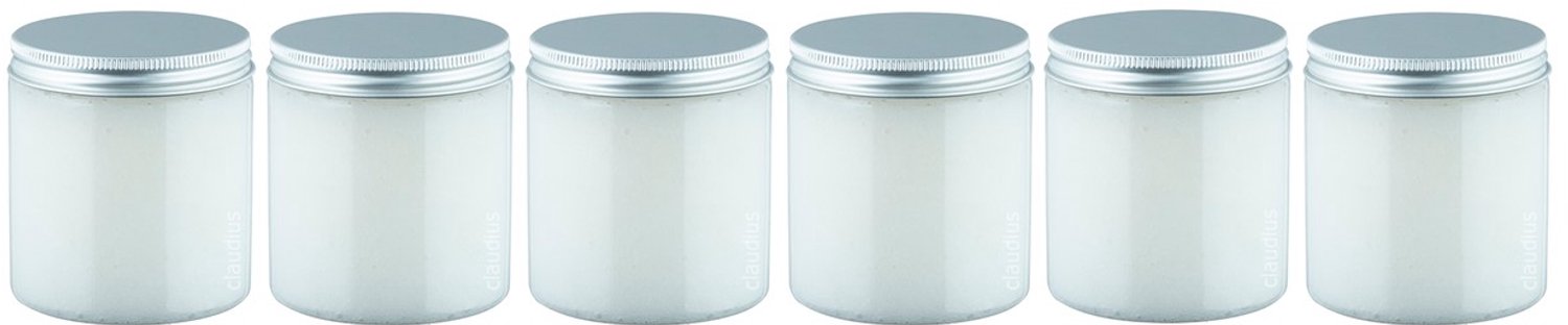 Claudius Luxe Verzorgende Bodyscrub-Gel Berken - 400 gram - Pot met aluminium deksel - set van 6 stuks - Hydraterende Lichaamsscrub - Body Scrub