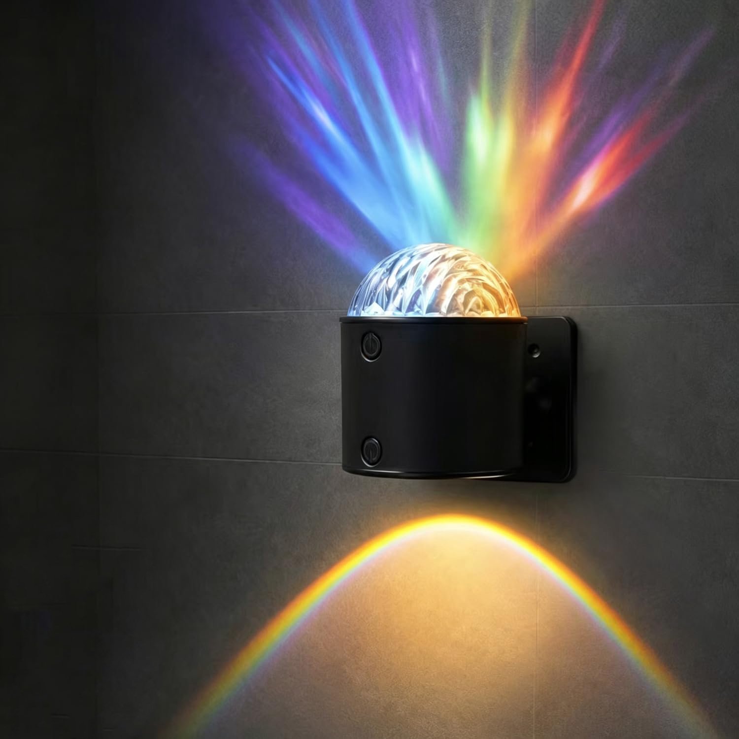 LED Nachtlampje – Sfeerverlichting – Waterrimpel en Bergvorm – Oplaadbare Wandlamp – Afstandsbediening en 7 Kleuren – USB – Voor Slaapkamer – Zwart