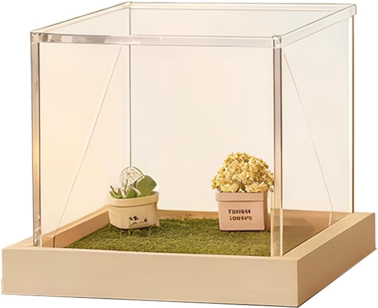 TEKROA® Vitrinekasten - Aangepast Huisdier Herdenkingsdoos - Acryl Vitrine met LED - Persoonlijk Dierenbeeldje voor Kat en Hond - Gedenk Cadeau - Een ideale keuze als cadeau voor familie en vrienden