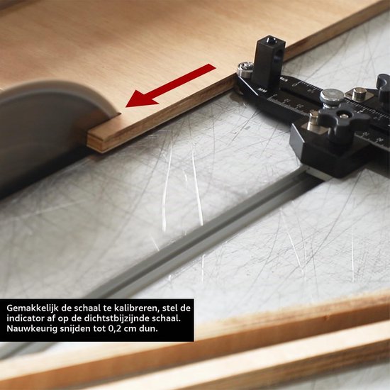 Dunne Rip Jig tafelzaag, apparaat voor herhaalde smalle en dunne reepsneden, houtbewerkingsgereedschap, snelle dunne scheurgeleiding voor tafelzaag, freestafel met metrische micrometer — afbeelding 3