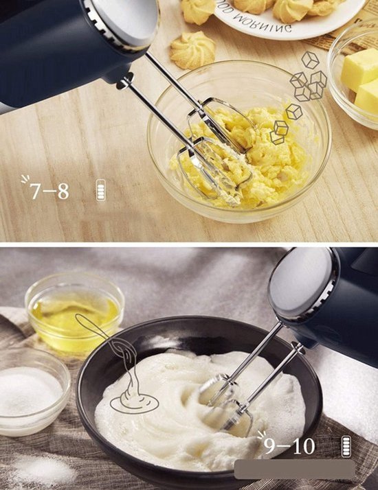 Elektrische handmixer - Automatische keukenmixer - Voor bakken en mixen - 10 snelheden en turbo - 300W - Groen — afbeelding 3
