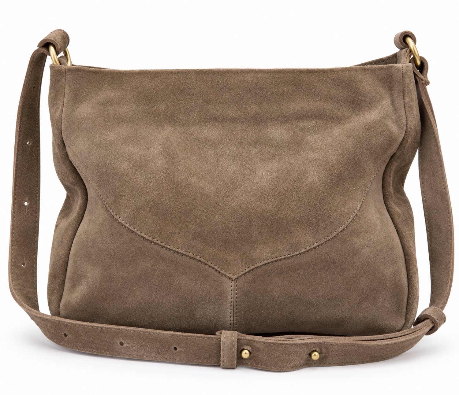 Bag2Bag Stoere Grote Suede Schoudertas Borg Khaki