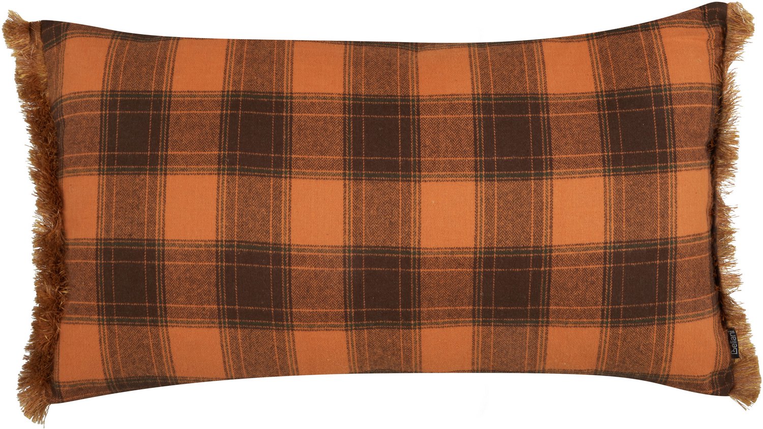 Beliani BARJA - Sierkussen - Oranje/Zwart - 40 x 70 cm - Polyester