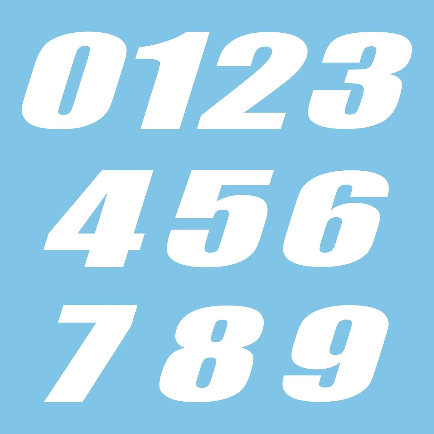 Motorcross Startnummer Stickers Pack van 2 - Wit - Weerbestendig - Eenvoudige installatie - Vemera