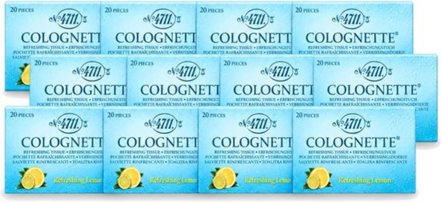 12 x 4711 – Colognette Tissues – Citrus – 20 Doekjes - Grootverpakking - Vaatwasstrips - 4711 Colognette Citrus - Citroen - Verfrissingsdoekjes - Frisheid - Hygiëne