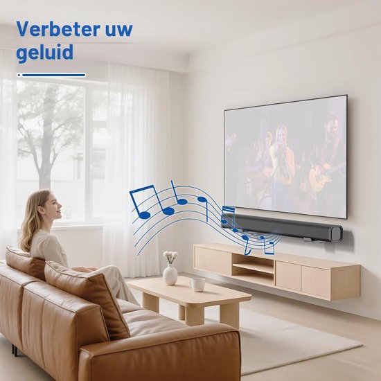 Soundbar Muurbeugel voor,, en. Soundbarbeugel met verstelbare diepte van 8,9 tot 15,1 cm. Soundbar wordt onder de tv gemonteerd en heeft een draagvermogen tot 17,2 kg. — afbeelding 5