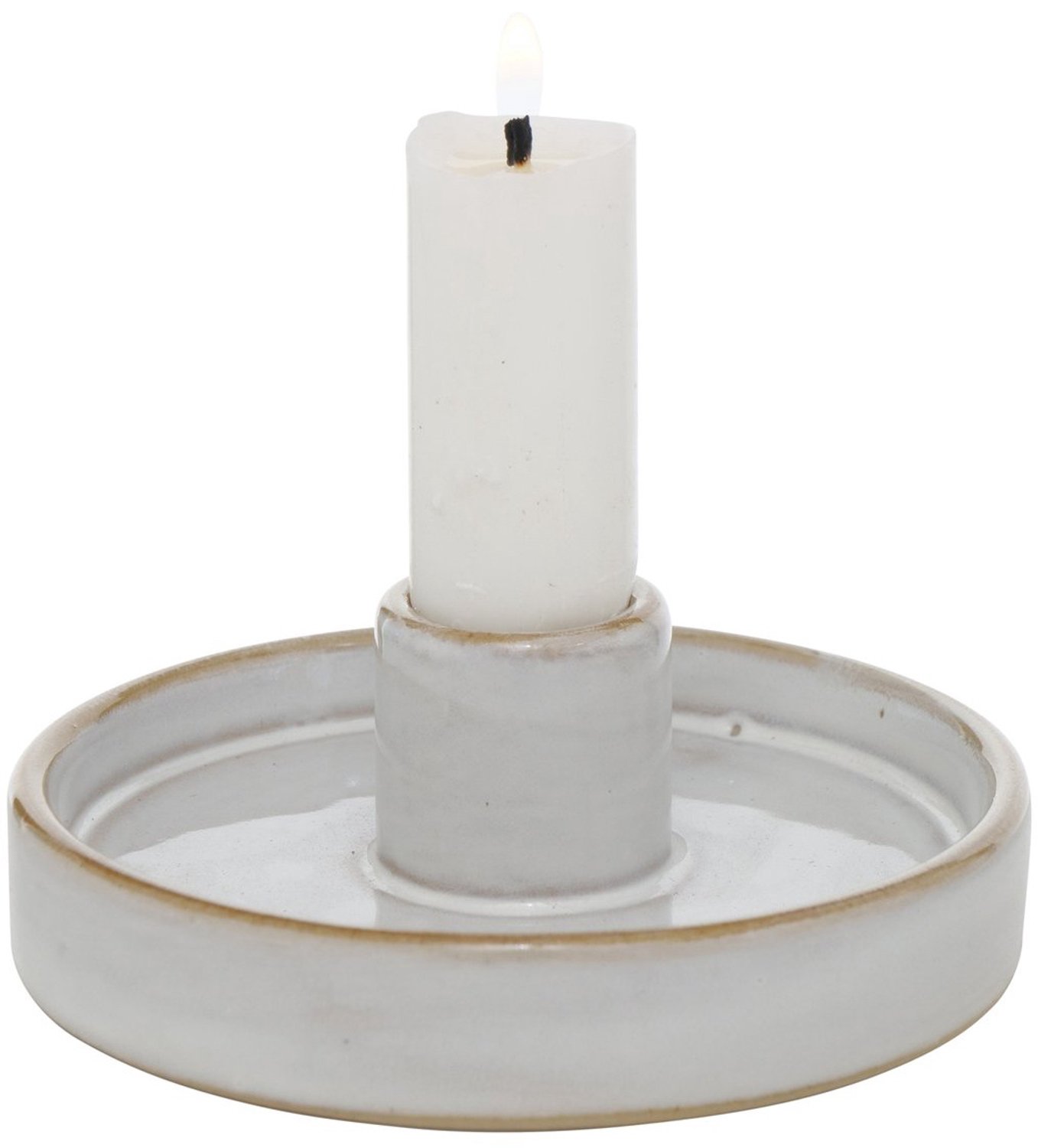 Boltze Home Ronde porseleinen kaarsenhouder MARIMA, 4 cm Wit