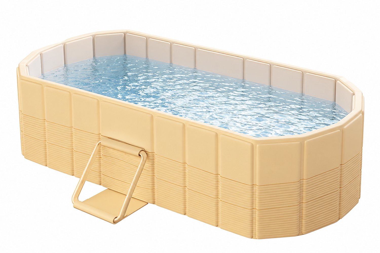 Tremeo Opvouwbaar Bad - Badkuip - Inklapbaar - Volwassenen - Met afvoer - Stevig - Waterbestendig PVC - Beige - 150x55x50 cm