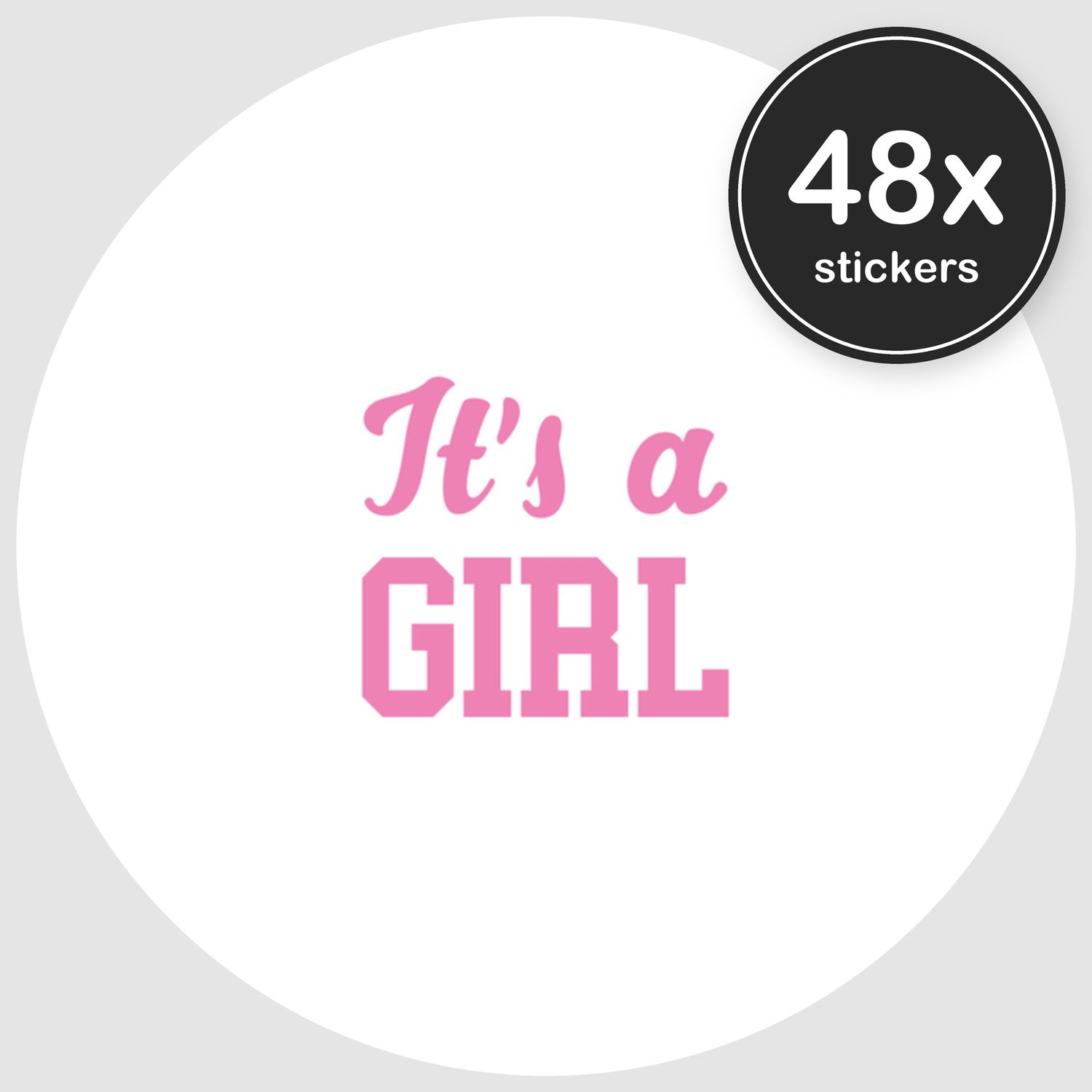 Sluitstickers Geboorte - 48 stuks - Rond 30 mm - Geboorte Stickers - Sluitzegel Geboortekaart - Design 010