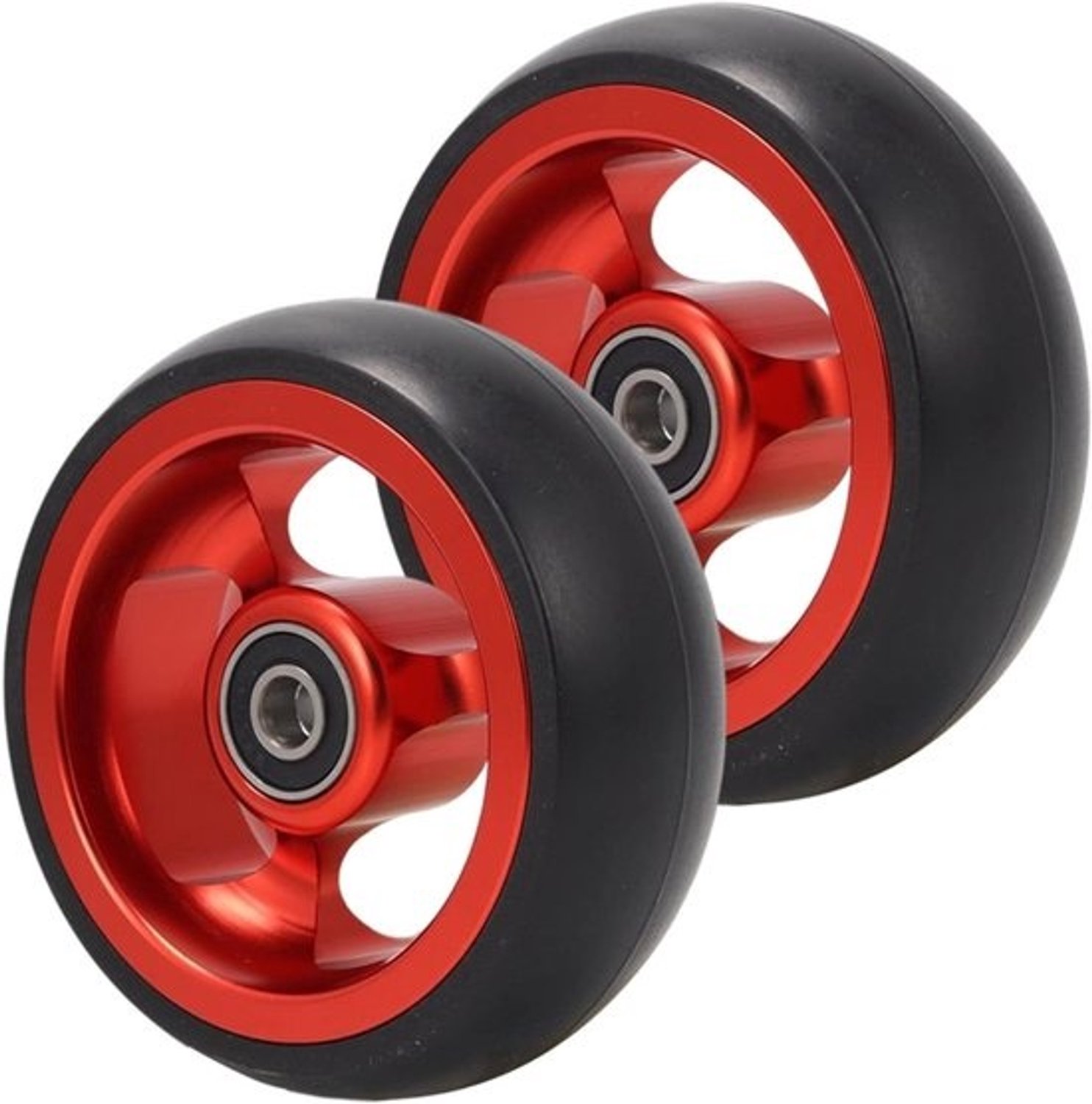 Rolstoel Vervangende Voorwielen - Kleine Wielen - Betere Mobiliteit - Niet-markerende PU-banden - 100mm 4 Inch - Rood