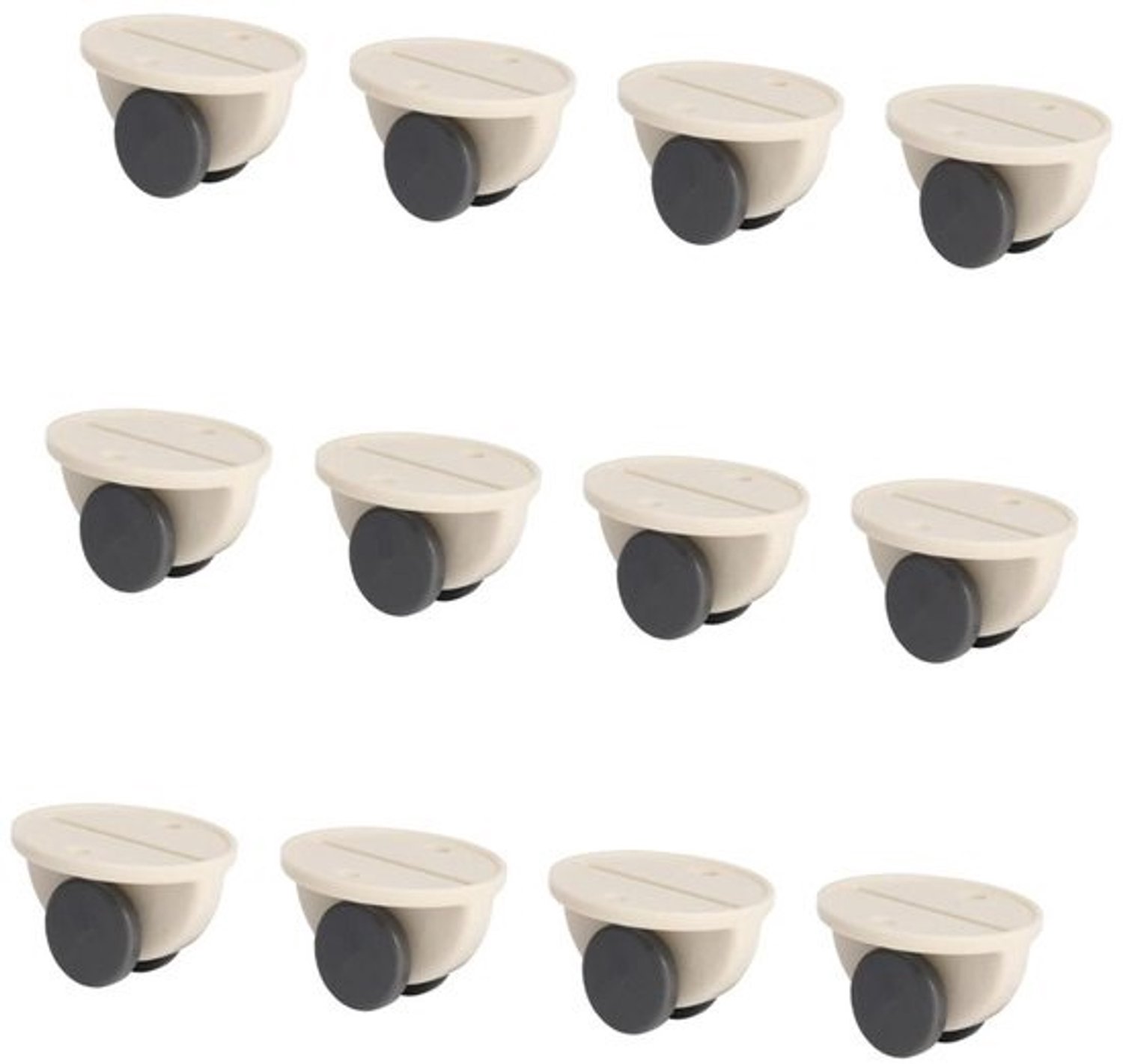 Plakbare wieltjes - Mini-caster - Voor meubels verplaatsen - Zonder boren - 12 stuks - Beige