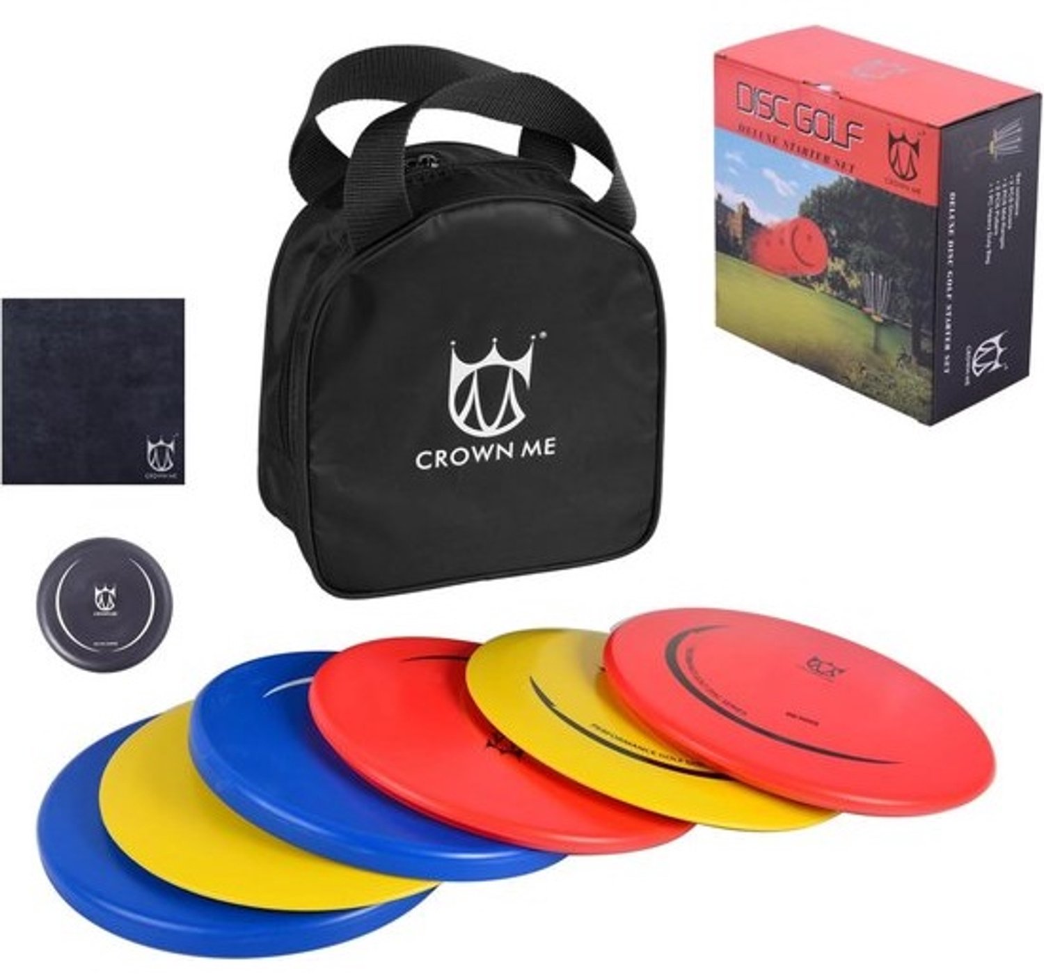 Discgolfset met 6 schijven en draagtas