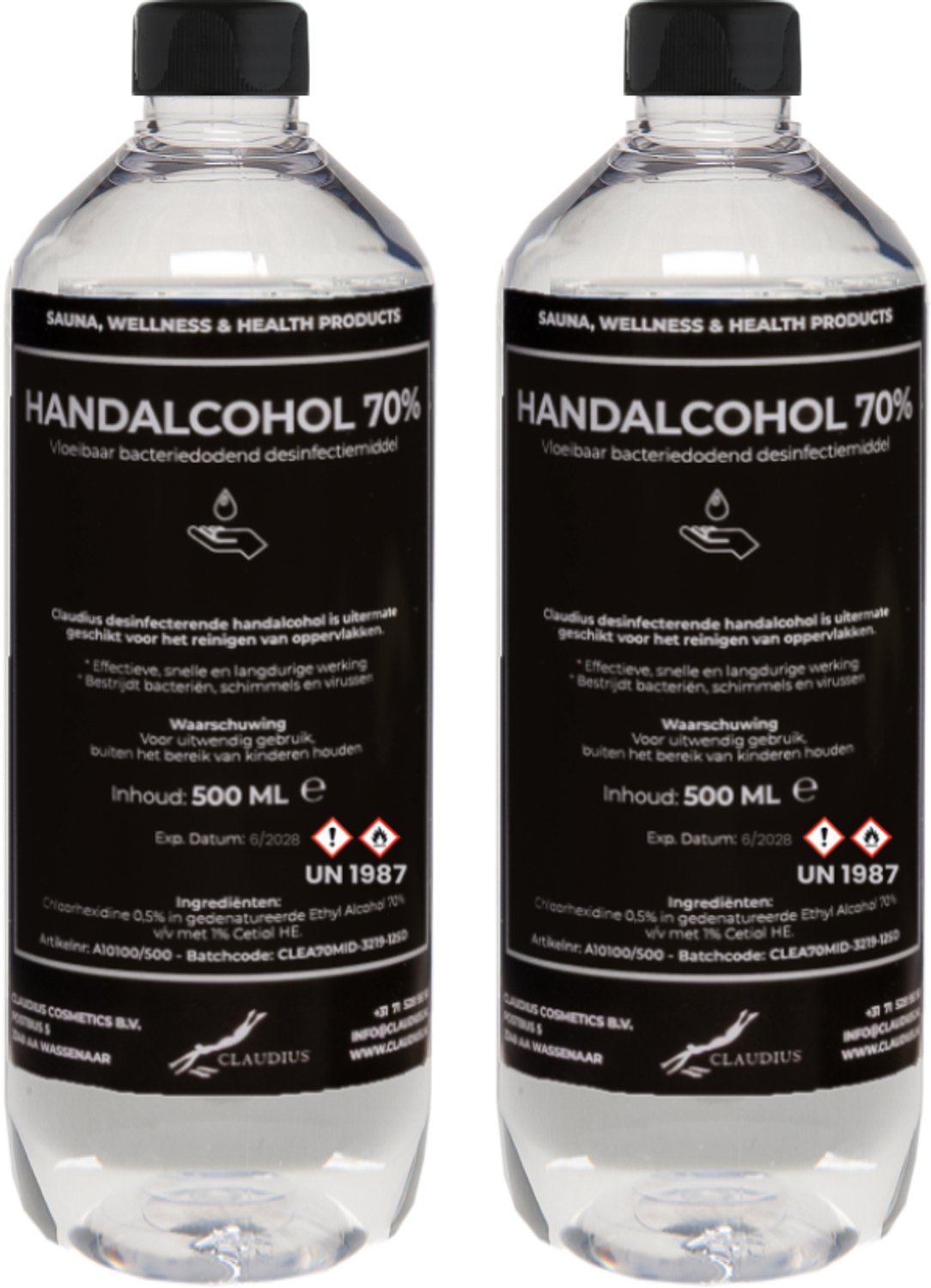Handalcohol spray 70% - 500 ml met dop - set van 2 stuks