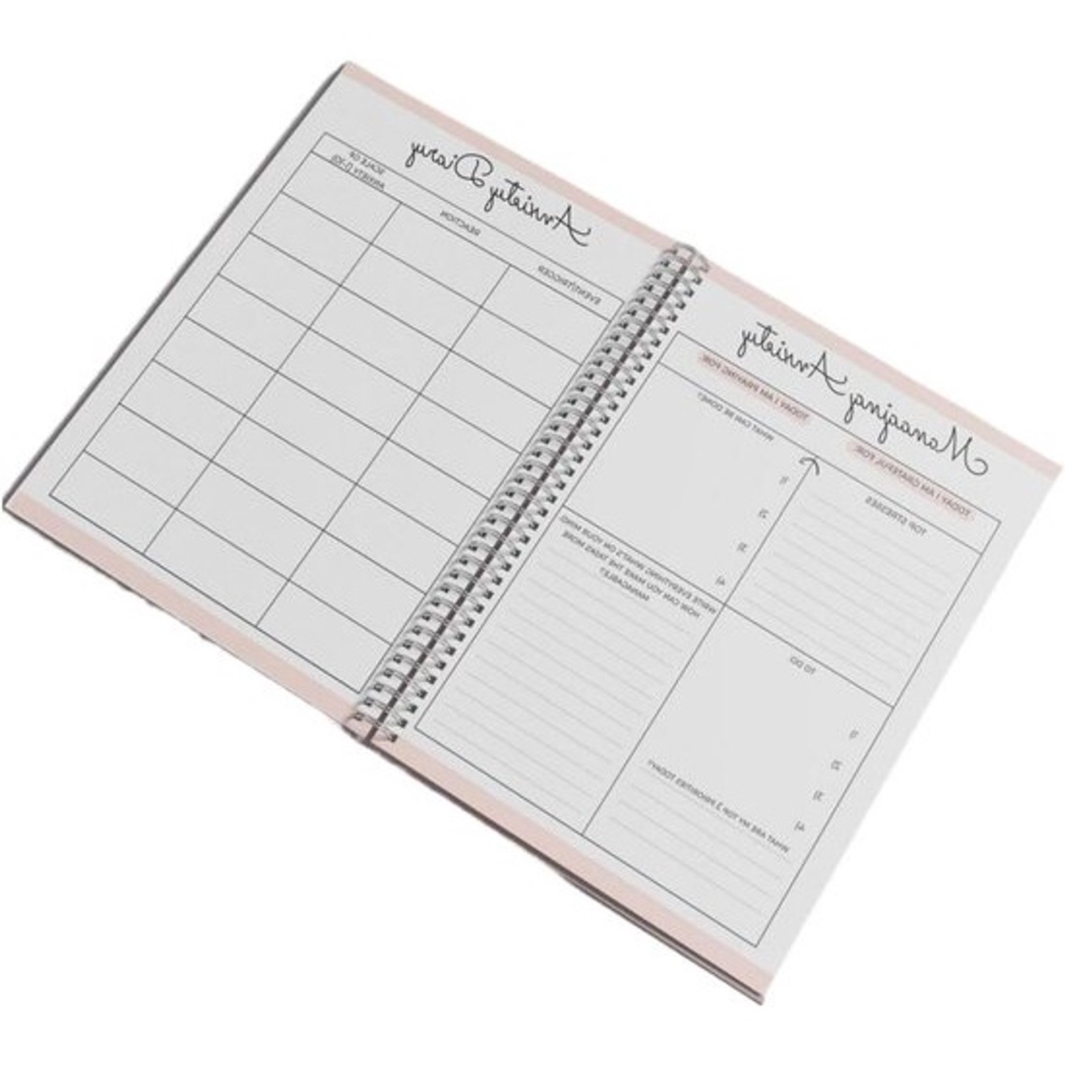 Dagboek met aanwijzingen - Stemmingsdagboek en reflectienotitieboek - Geestelijke gezondheid - Gladde textuur - 14x21cm - Enkele attribuut