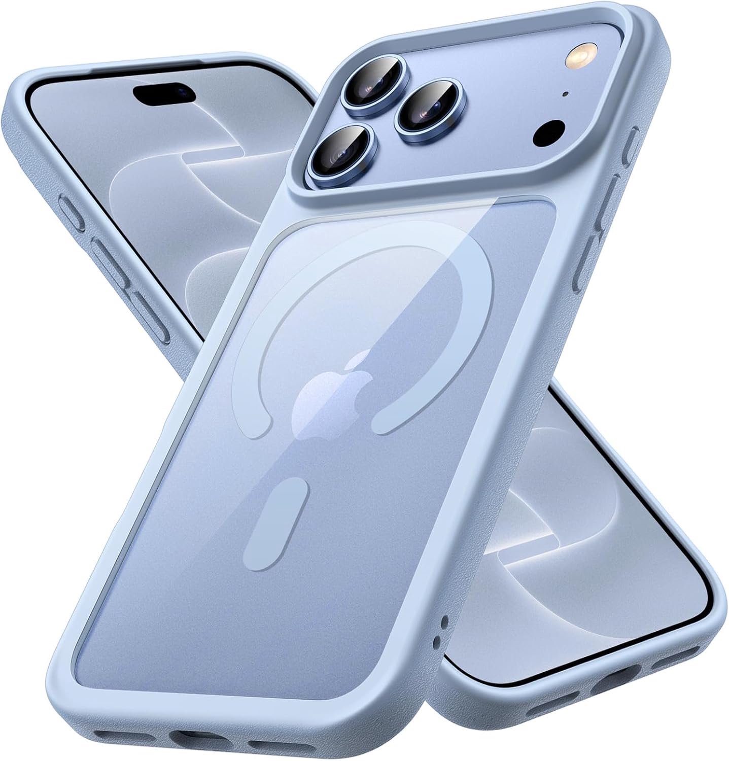 Zandarix Hoesje Geschikt voor Apple iPhone 18 Pro - Geschikt voor Mag - Anti Vergeling - Schokbestendig - Doorzichtig Achterkant - Back Cover Hoesje - Gletsjer