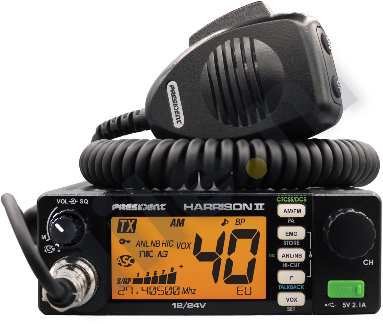 President Harrison II+ASC - AM/FM - CB radio - 12/24 Volt - 27 MHz - VOX