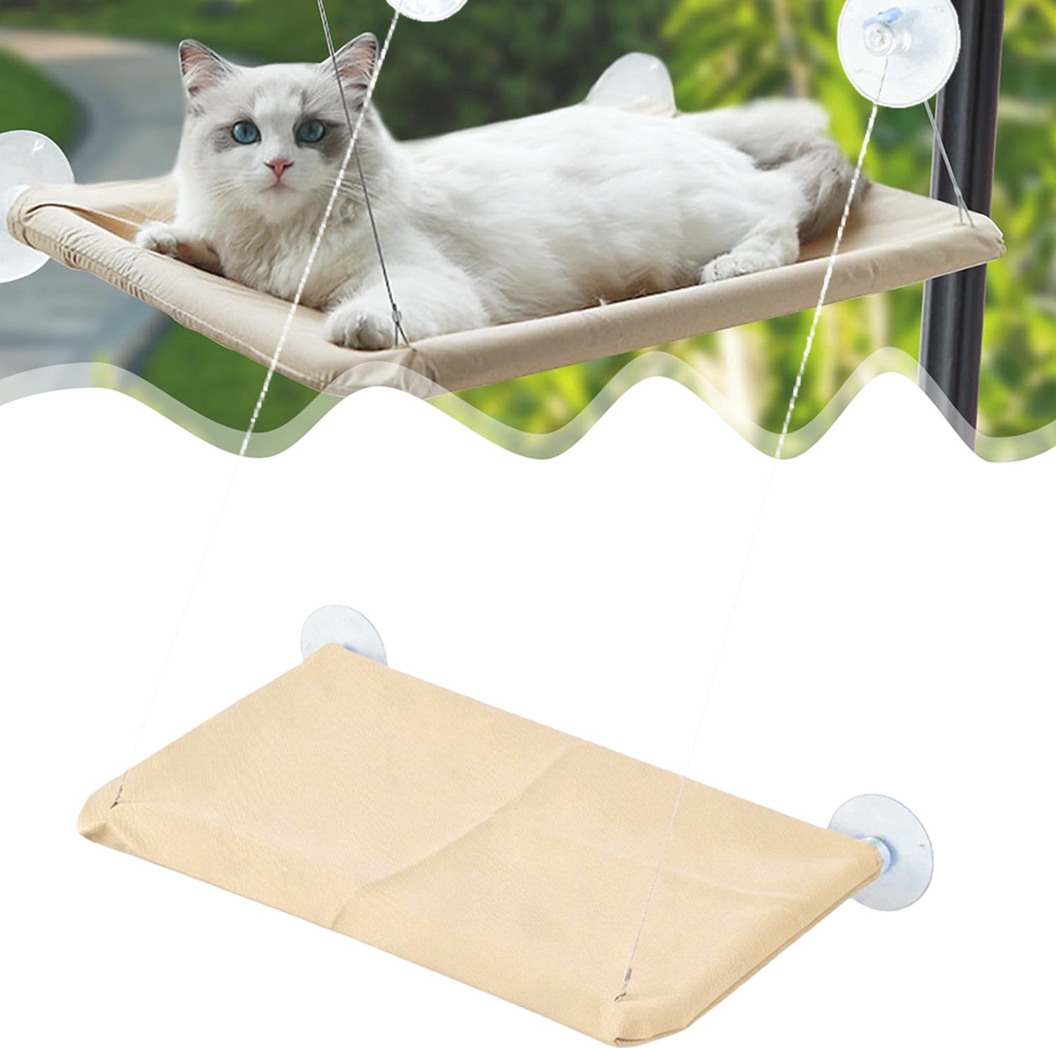 Kattenhangmat Voor Aan Het Raam - Kattenzitje - Hangend Huisdierbed Met Zuignap - Stevig Raambed Voor Katten - Knus Plekje Voor Katten