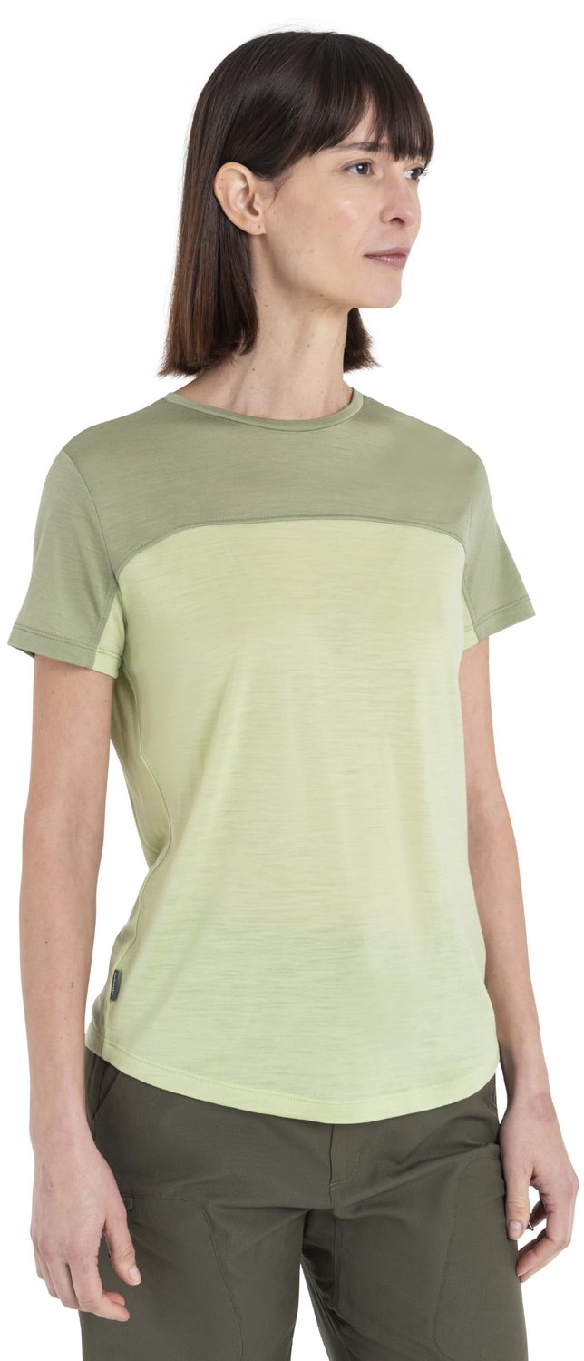 Icebreaker Merino 125 Cool-lite Sphere Iii Colour Block T-shirt Met Korte Mouwen Vrouw Glazen/lichen B86