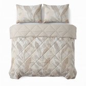 Sleeptime Gacho 2 in 1 Wasbaar Dekbed zonder Overtrek - Tweepersoons 200x220 cm - Inclusief 2 Kussenslopen 60x70 cm - 100% Katoen - Taupe