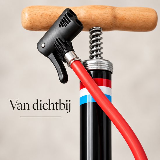 Fietspomp Holland - 60 cm - 3 Bar - Houten Handvat en Voetplank - Dunlop — afbeelding 3