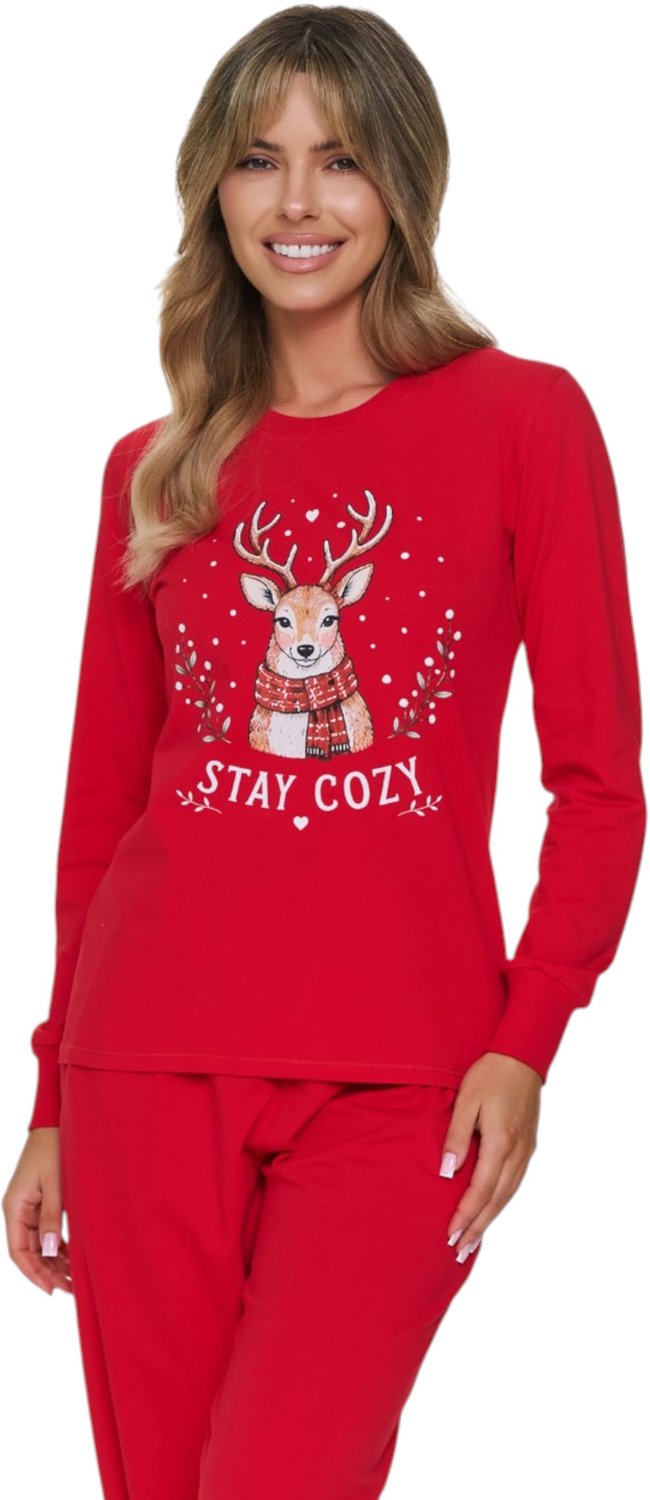 Doctor Nap Katoenen Pyjama Dames Oh Deer Red PM.7503 42 / Rood