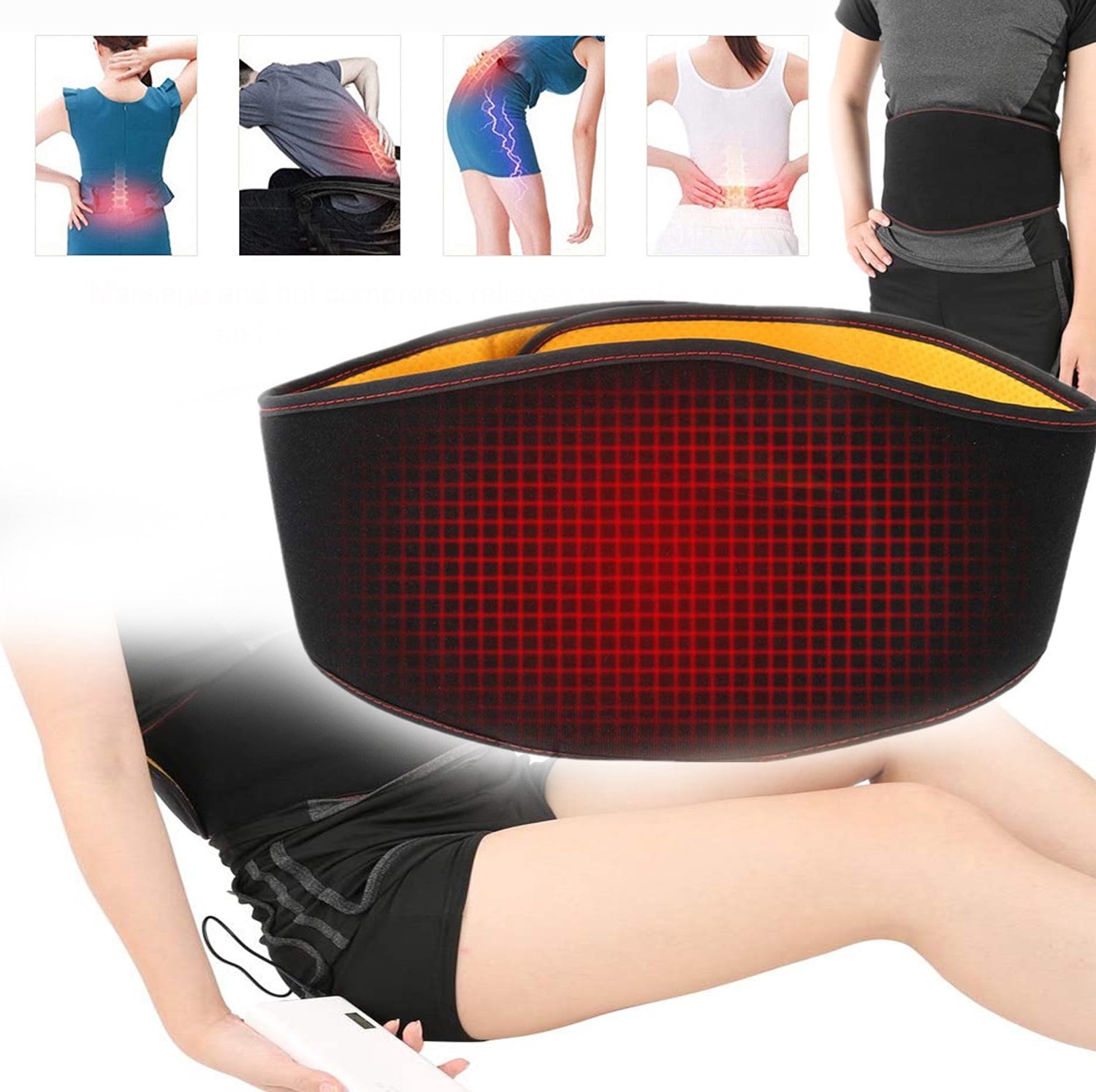 Elektrisch Verwarmingskussen Voor De Taille, Rugmassageapparaat, Handige Verwarmingsband, Ergonomisch Ontwerp.
