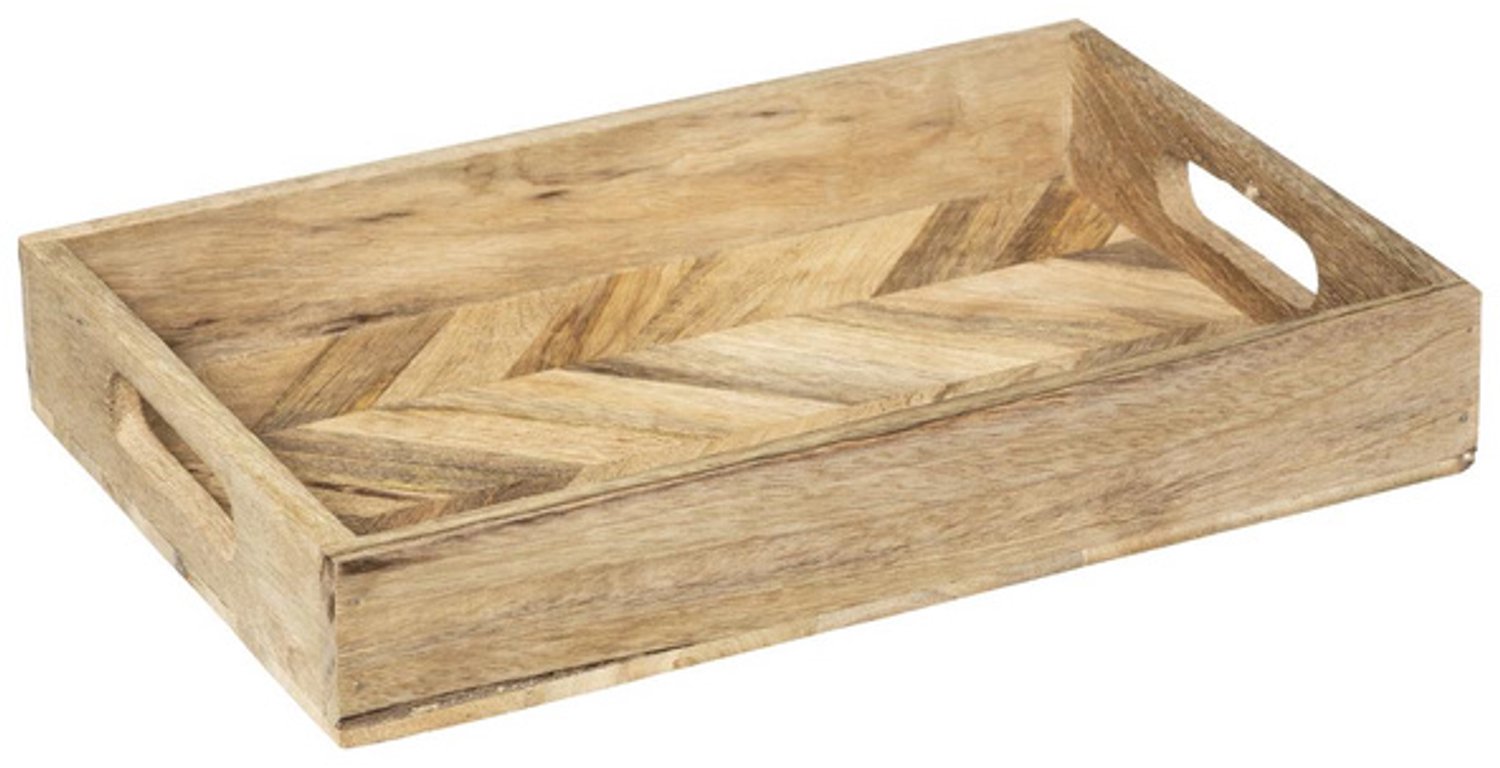 Atmosphera houten dienbladen set van 2 stuks - WILD, 41 x 30,5 cm, bruin