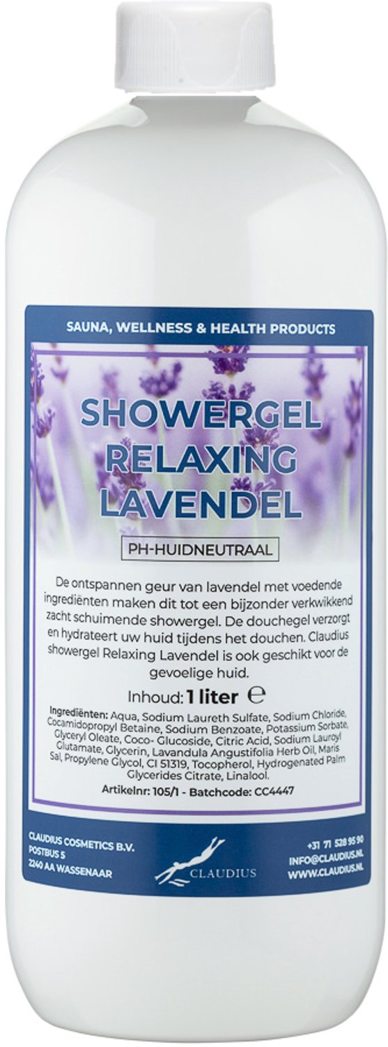 Claudius Douchegel Relaxing Lavendel 1 liter - showergel - navulling - voordeelverpakking