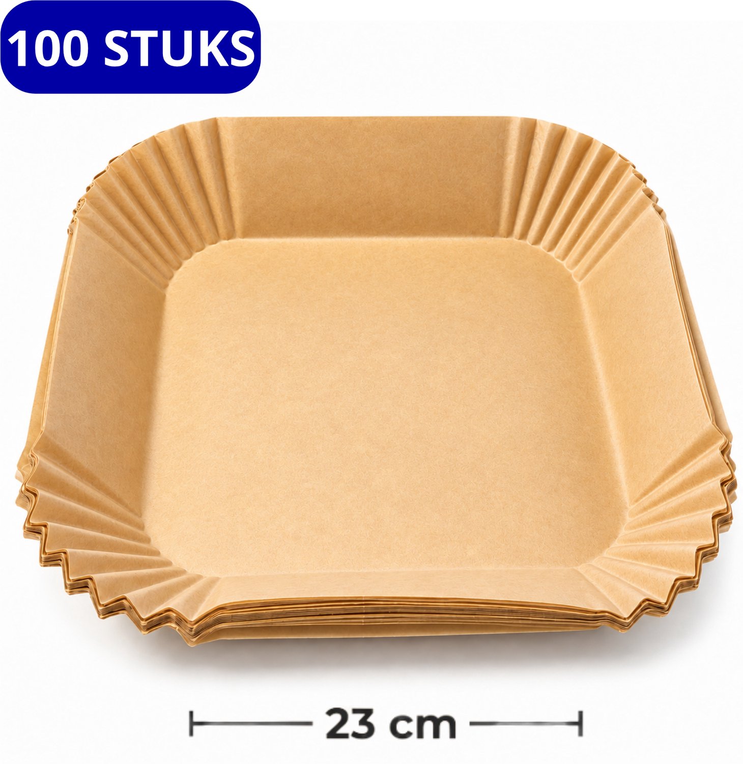 Kroon Bakpapier - Airfryer Bakpapier - 100 Stuks Vierkant - Wegwerpbakjes - Airfryer Accesoires - Heteluchtfriteuse - Luchtfriteuse Wegwerp Bakjes - Geschikt voor Airfryer XL en XXL- 20 tot 23 cm