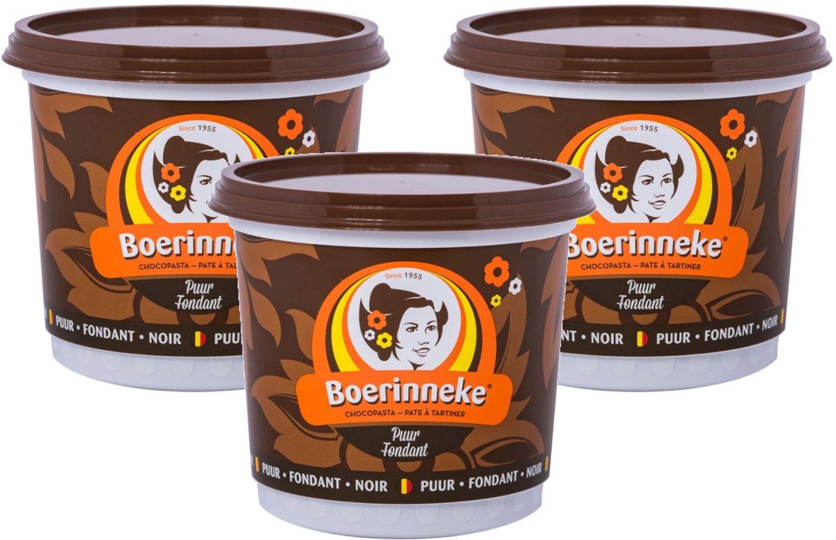 Boerinneke Fondant Puur - Multipack - Chocopasta - 1200g (3x400g)