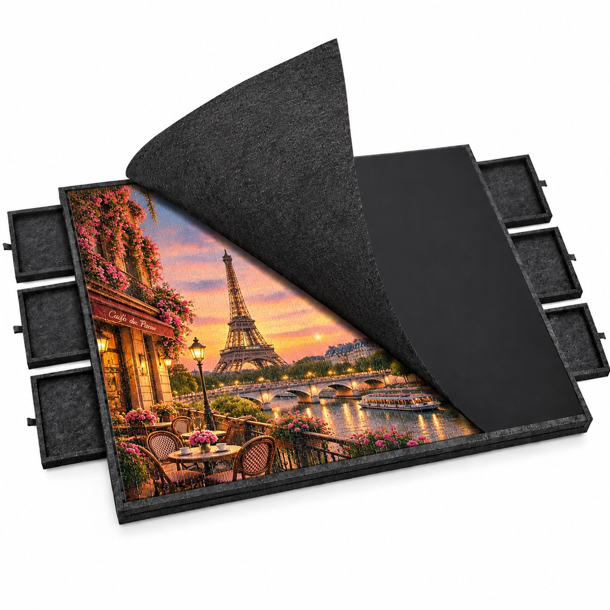 Currero Puzzeltafel Met Lades 1000 Stukjes - Puzzelbord - Puzzelmat - Opbergsysteem - Vilt - Met Deksel - Legpuzzel Accessoires - 2000 Pcs
