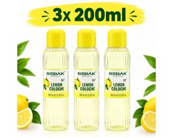 Bebak Limon Kolonyası 80° – 3x 200 ml PET Voordeelverpakking | Citroen Eau de Cologne | Handhygiëne & Verfrissende Geur | Turkse Klassieke Cologne